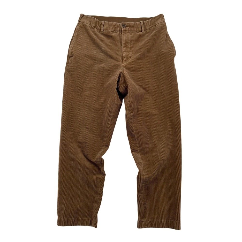 Uniqlo Ankle Corduroy Pants Mens M Brown Excellent Straight Leg Drawstring